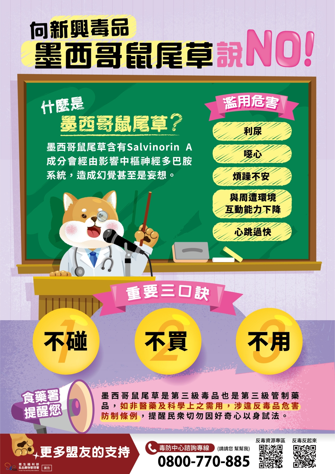 向新興毒品墨西哥鼠尾草說_NO！